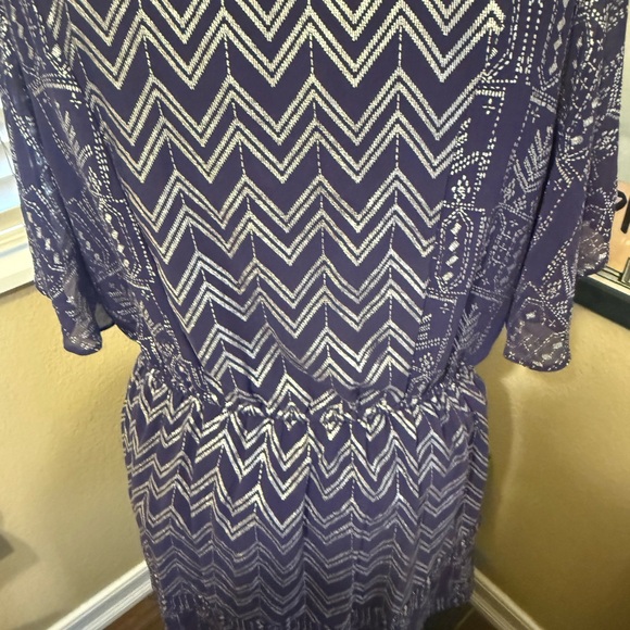 Free People Navy & Silver Patterned Mini Dress - Picture 3 of 5